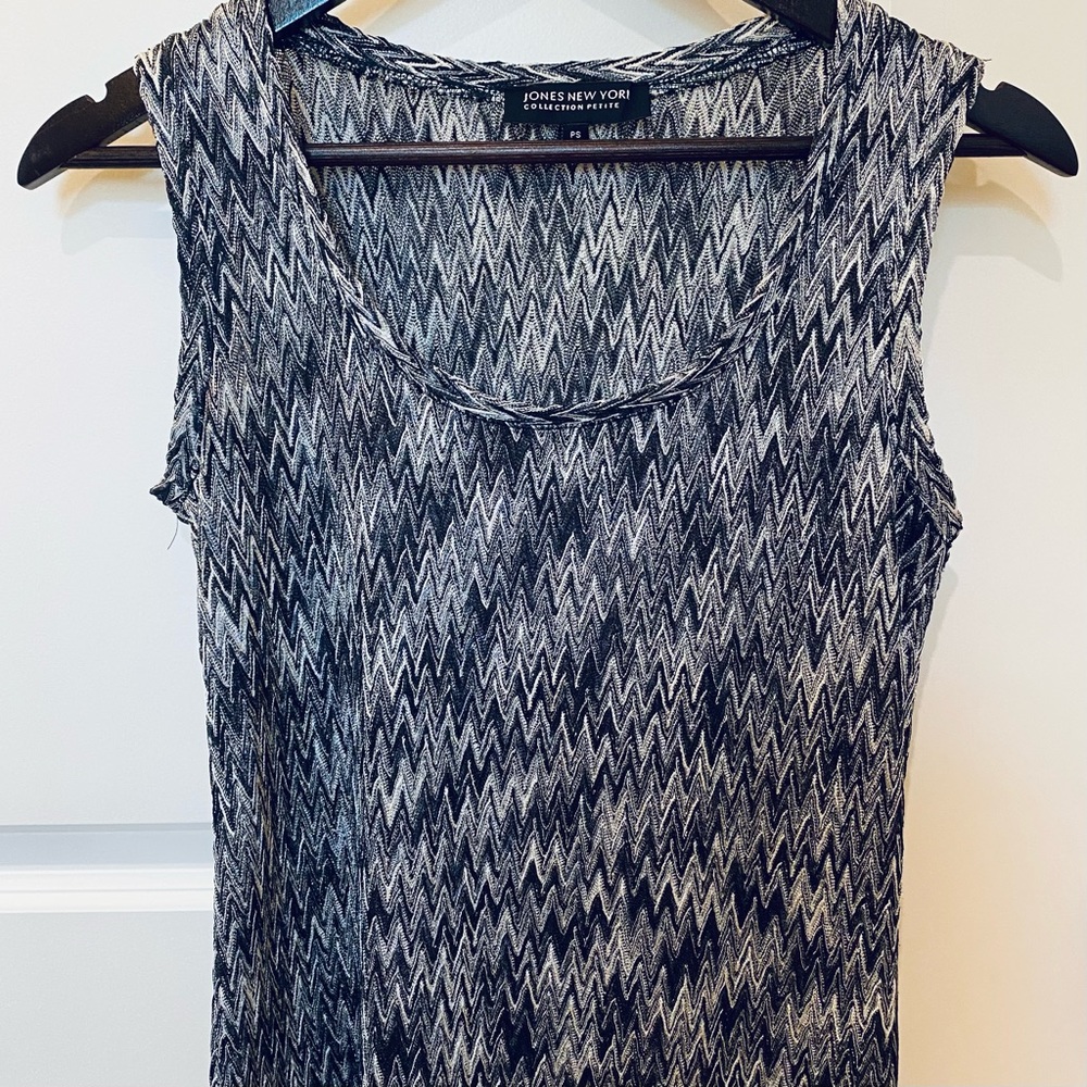 Black and White PS Jones New York Sheer Tank